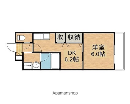 ラディエマルタ[1DK/29.84m2]の間取図
