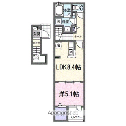 サンフィールド[1LDK/38.81m2]の間取図