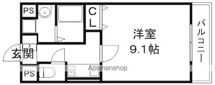 ダイナックＶ[1K/27m2]の間取図