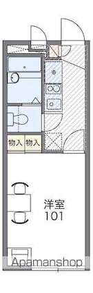 レオパレスグリーンヒルズ[1K/19.87m2]の間取図