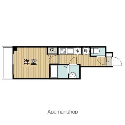 東京都杉並区高円寺北４丁目[1K/20.7m2]の間取図