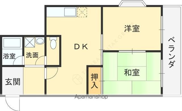 ビートル山本北D棟の間取り写真