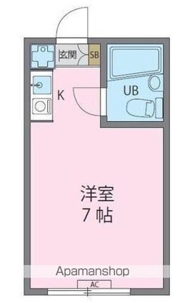 ヴィラ下北沢Ａ棟[1R/15.82m2]の間取図