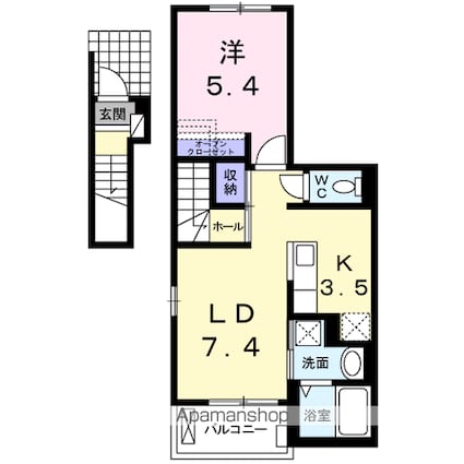 ノイクラール[1LDK/41.3m2]の間取図