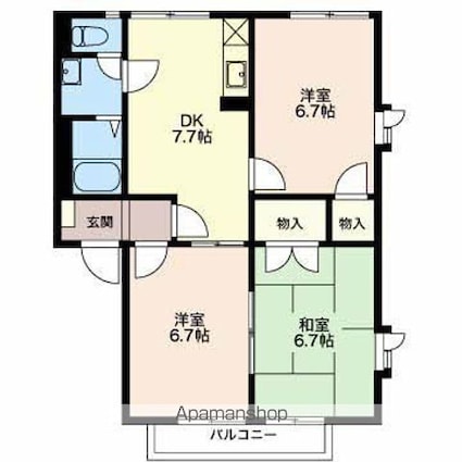 サングリーン成田[3DK/57m2]の間取図