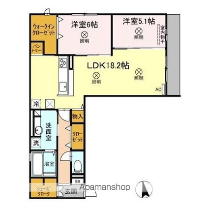 イルクオーレ[2LDK/75.37m2]の間取図