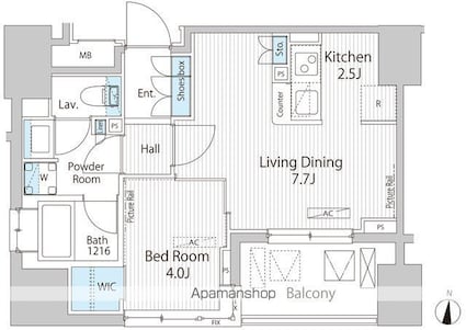 グランシエル南青山[1LDK/37.36m2]の間取図
