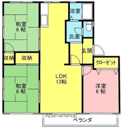 和歌山県和歌山市和歌浦南３丁目[3LDK/62.85m2]の間取図