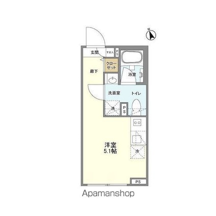 ＣＡＲＩＴＡＳ用賀[1R/17.09m2]の間取図