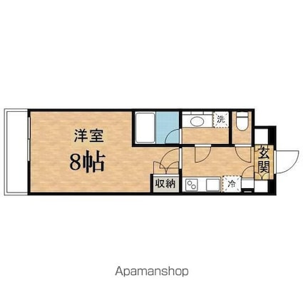 ルーブル聖蹟桜ヶ丘[1K/26.1m2]の間取図