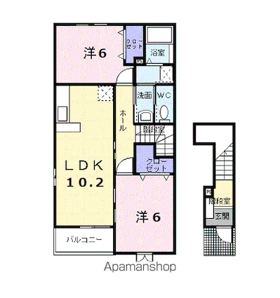 ラフレシールＡ[2LDK/57.02m2]の間取図