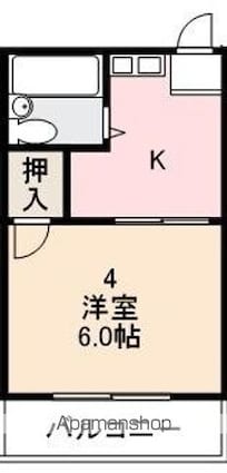 コート紙町Ⅳ[1K/19.44m2]の間取図