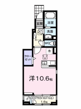 アルストロメリア[1R/32.23m2]の間取図