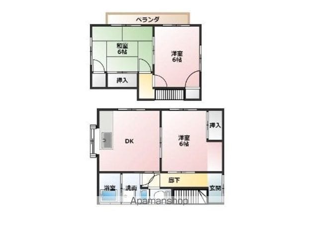 さいたま市緑区 2階建 築34年の間取り写真