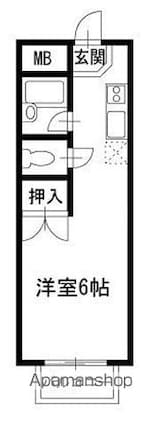 ジュネスドミール[1K/19.87m2]の間取図