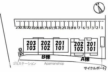 シャーメゾン空港通りＡ棟[2LDK/68.68m2]の配置図
