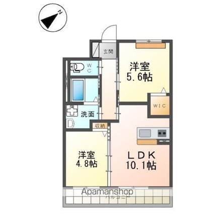 Ｒｅｓｉｄｅｎｃｅ　Ｅｓｐａｃｉｏ（レジデンス　エスパシオ）[2LDK/51m2]の間取図
