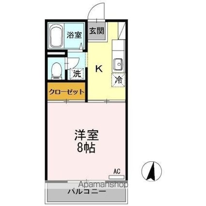 プレジール岡本　Ａ棟[1K/26.49m2]の間取図