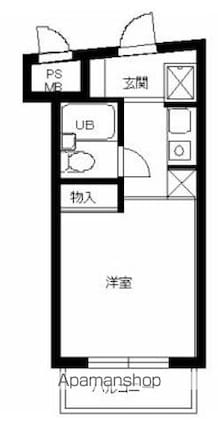 スカイコート西新宿第２[1K/18.55m2]の間取図