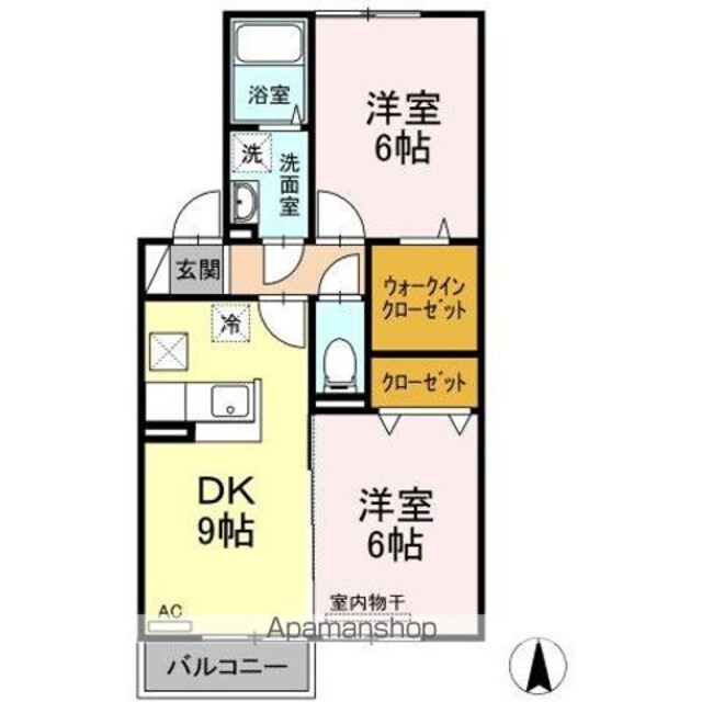 シャインポート屋島　Ｇ・Ｈ棟[2DK/50.42m2]の間取図