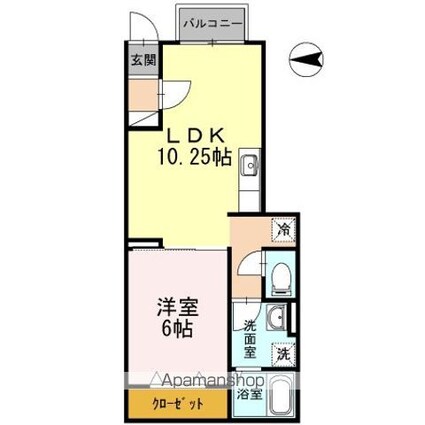 ソワーニュ[1LDK/41.4m2]の間取図