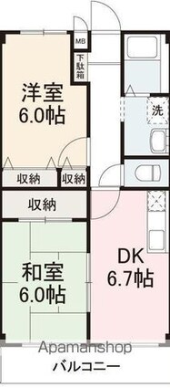 宮脇書店仏生山マンション[2DK/52.5m2]の間取図