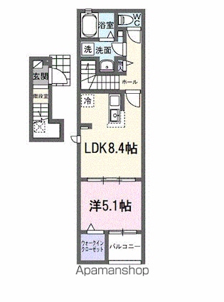 広島県三原市宮浦５丁目[1DK/38.81m2]の間取図