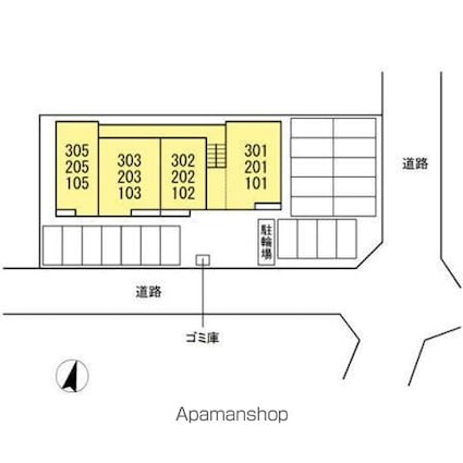 岡山県岡山市北区高柳西町[3LDK/74.71m2]の配置図