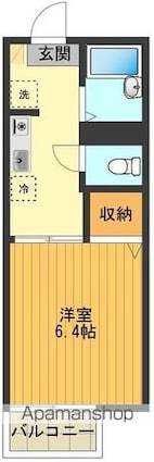 フォンテンブロー[1K/22.6m2]の間取図
