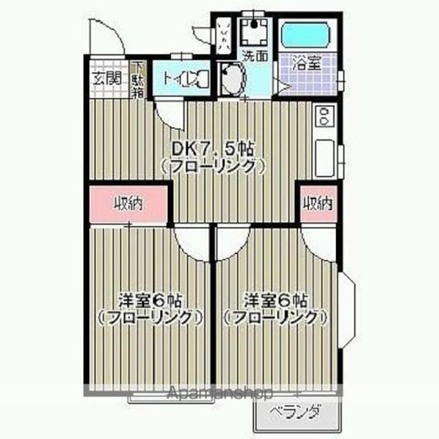ハイツコクフ[2DK/42.23m2]の間取図
