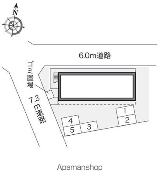 レオパレス上北台[1K/19.87m2]の配置図