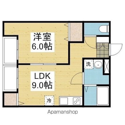 メゾネットヒョードル[1LDK/36.04m2]の間取図
