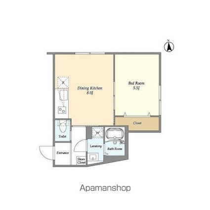 ウェルスクエア永福町[1LDK/33m2]の間取図