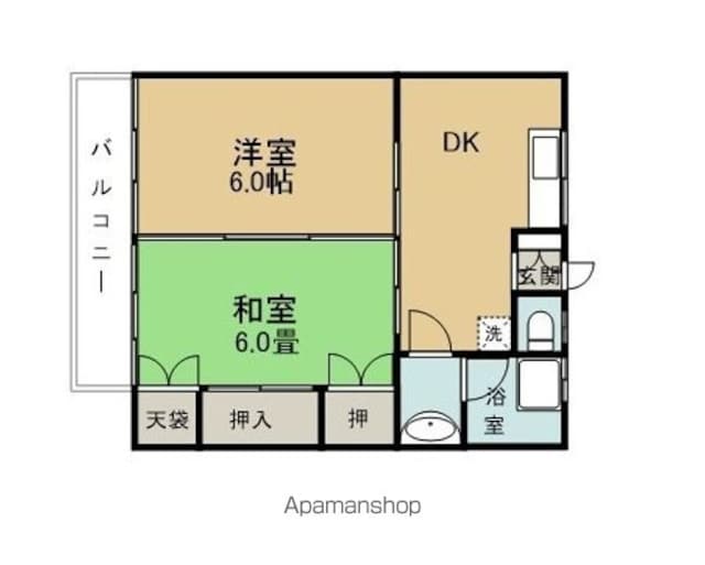 長野県長野市大字柳原[2DK/40.57m2]の間取図