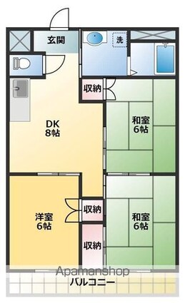 コーポエンゼル[3DK/55m2]の間取図