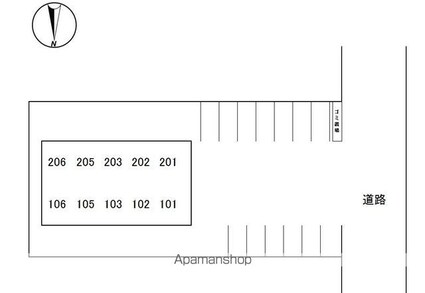 マンション東[2DK/40m2]の配置図