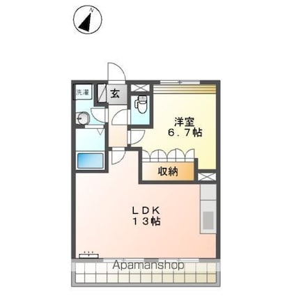 プレサス[1LDK/45.1m2]の間取図