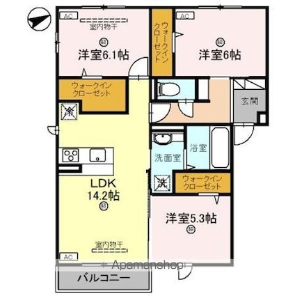 Ｓｏｌｅｉｌ　Ｌｅｖａｎｔ（ソレイユ・ルヴァン）[3LDK/75.48m2]の間取図