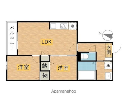 ハーモニー多摩平[2LDK/47.18m2]の間取図