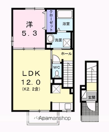 アルドーレⅠ[1LDK/43.32m2]の間取図