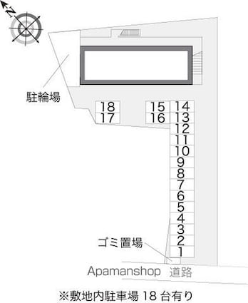 レオパレスエトワール[1K/20.37m2]の配置図