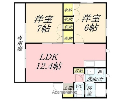 Ｉ．Ｍパルク　Ｃ[2LDK/54.6m2]の間取図