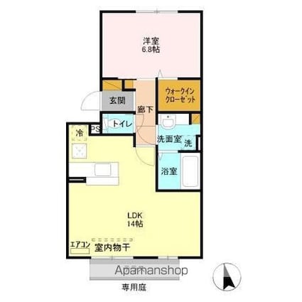 メゾン・ド・シャルール　弐番館[1LDK/48.9m2]の間取図