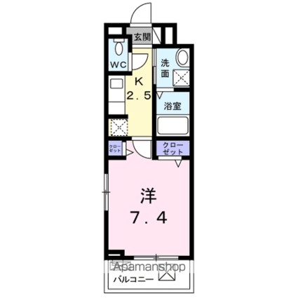 フィオーレ　エム[1K/27.02m2]の間取図