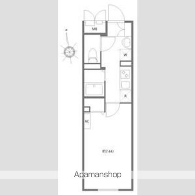 エルファーロ三軒茶屋Ⅱ[1K/23.42m2]の間取図