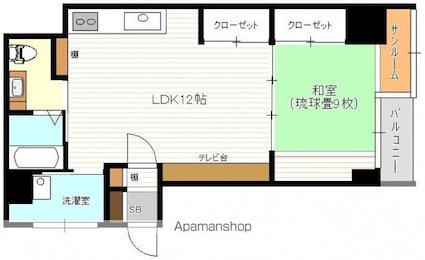 坪井ビル[1SLDK/45m2]の間取図