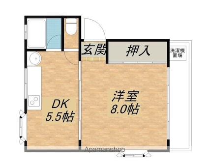ハイツサンシャイン[1DK/29.16m2]の間取図