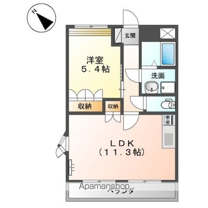 プロスペリティー[1LDK/41.04m2]の間取図