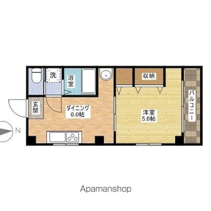 リシェンテ御幸[1DK/25m2]の間取図
