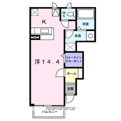 シャン・ミリューⅢ[1R/35.98m2]の間取図